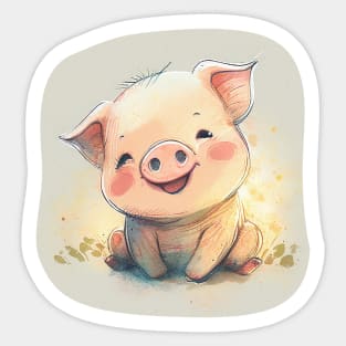 Happy Pig Sticker